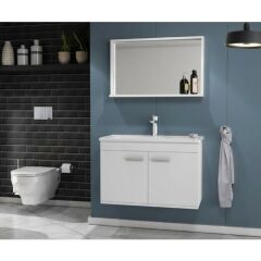 Ece Banyo Rubino Banyo Dolabı Beyaz 80 cm