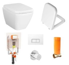 Vitra İntegra Square Asma Klozet +VitrA Soft Kapak+Gömme Rezervuar set