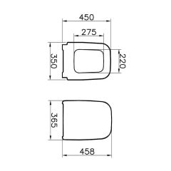 VitrA İntegra Square Kare Rimex Kanalsız Asma Klozet+VitrA Yavaş Kapak (7082L003-0090)