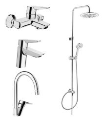 Artema 3c Duş Sistemi A45786 + Solid S Banyo+Lavabo+Eviye Batarya Seti