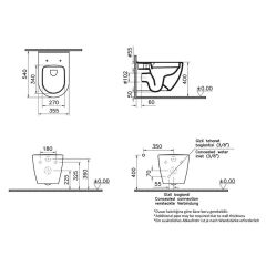 VitrA S60 Kanalsız Asma Klozet+VitrA Slim Duroplast Kapak+Gömme Rezervuar Set