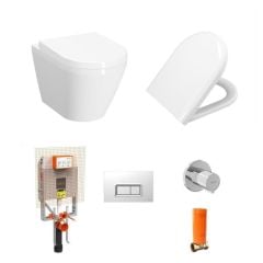 VitrA İntegra Asma Klozet (Yanları Kapalı) + VitrA Yavaş Kapanır Kapak + VitrA Gömme Rezervuar Set