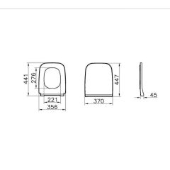 VitrA Integra Square Rim-ex Kanalsız Mat Siyah Asma Klozet + Kapak Set