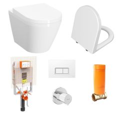 VitrA Integra Asma Klozet (Gizli Montaj)+VitrA Duroplast Kapak+Gömme Rezervuar Set