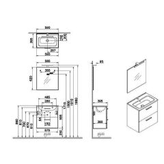 VitrA Mia Antrasit 60cm Banyo Dolabı Set