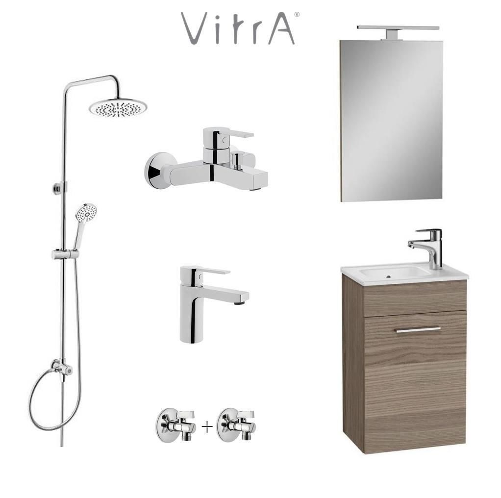 VitrA 40cm Cordoba Banyo Dolabı + Duş Sistemi + Batarya Set