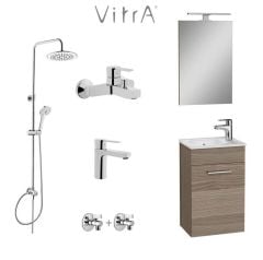 VitrA 40cm Cordoba Banyo Dolabı + Duş Sistemi + Batarya Set