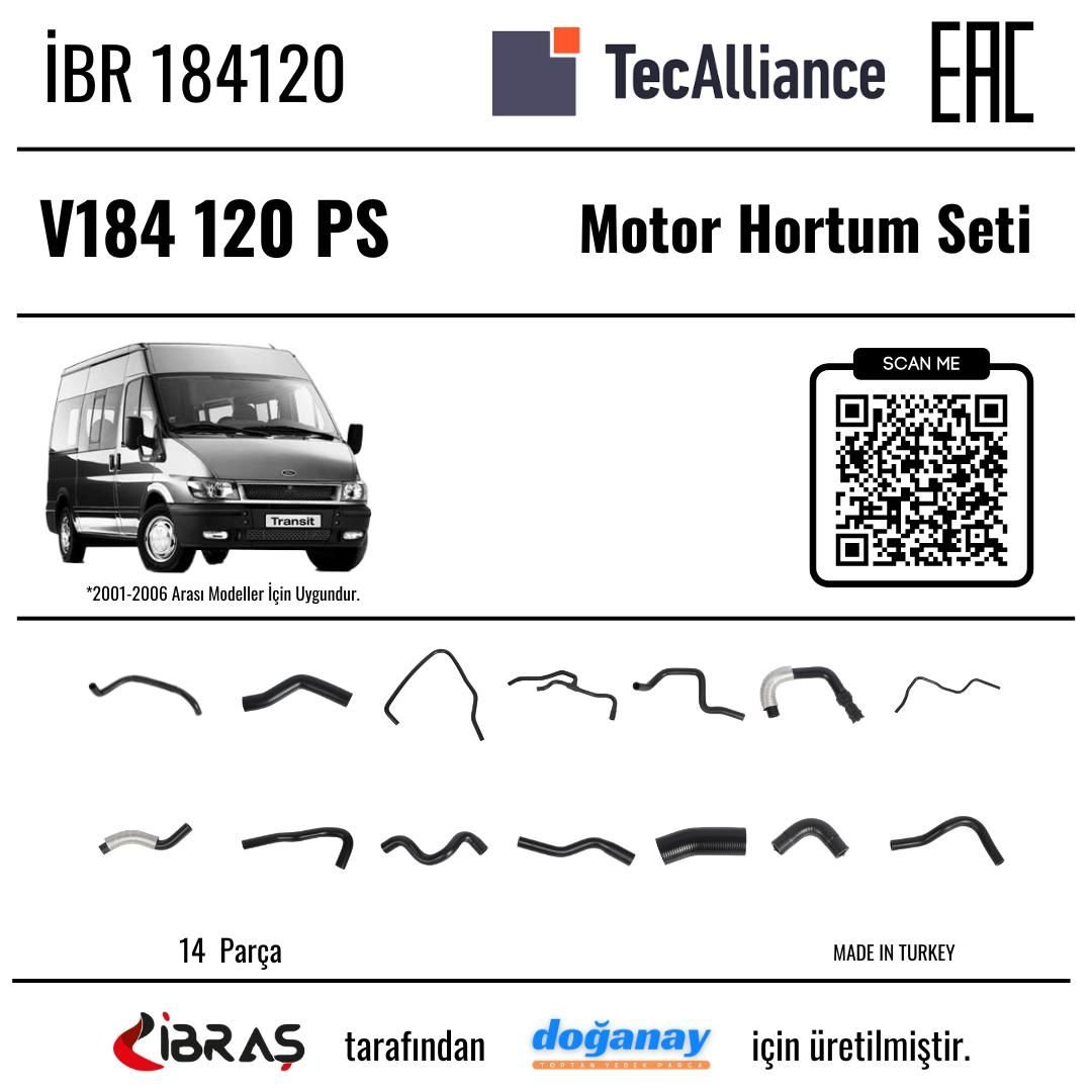 İBRAŞ MOTOR HORTUM SETİ 120 PS V184 01> İBR 184120 184120