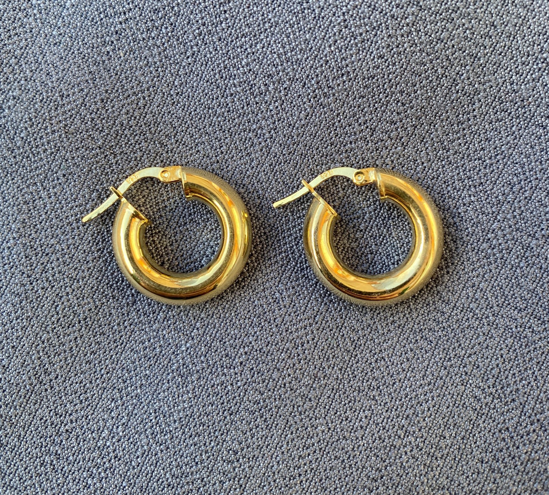 22 mm Şarnel Halka Gold 925 Ayar Gümüş Küpe