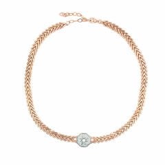 Taşlı Oktagon Çavuş Su Yolu Gümüş Choker