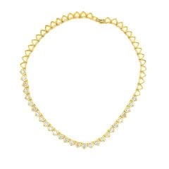 Sıralı Kalp Su Yolu Gümüş Choker