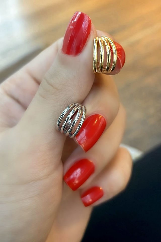 Sarmal Düz Ear Cuff Gümüş Küpe