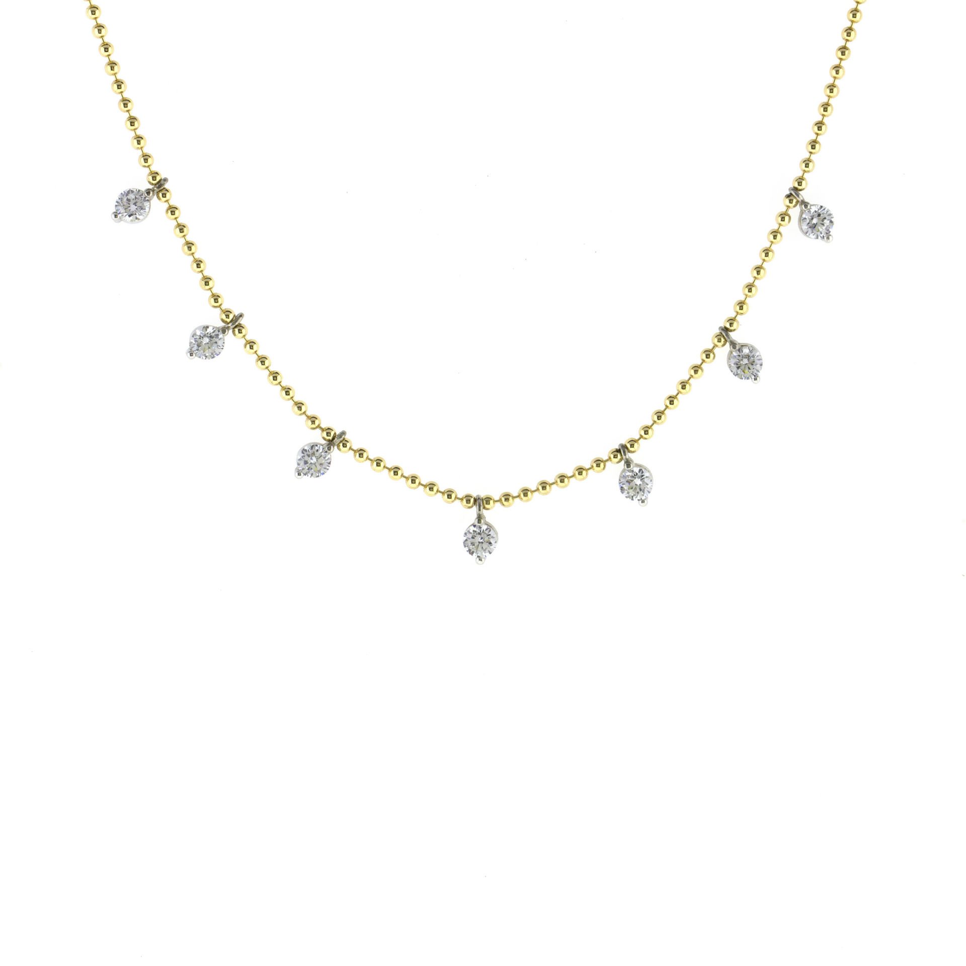 Yuvarlak Taşlı Top Zincir Gümüş Kolye