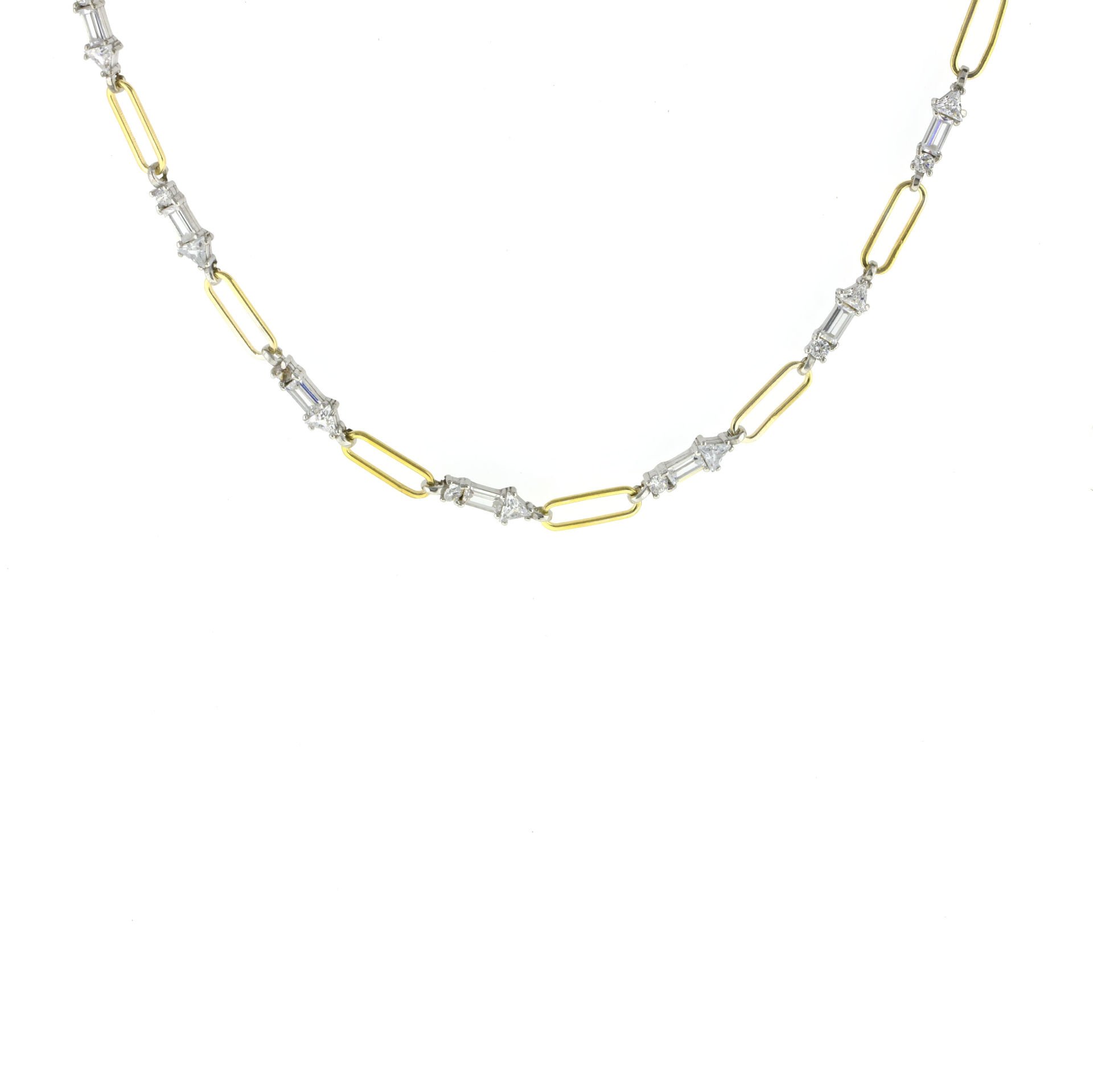 Çift Renkli Baskılı Zincir Gümüş Kolye