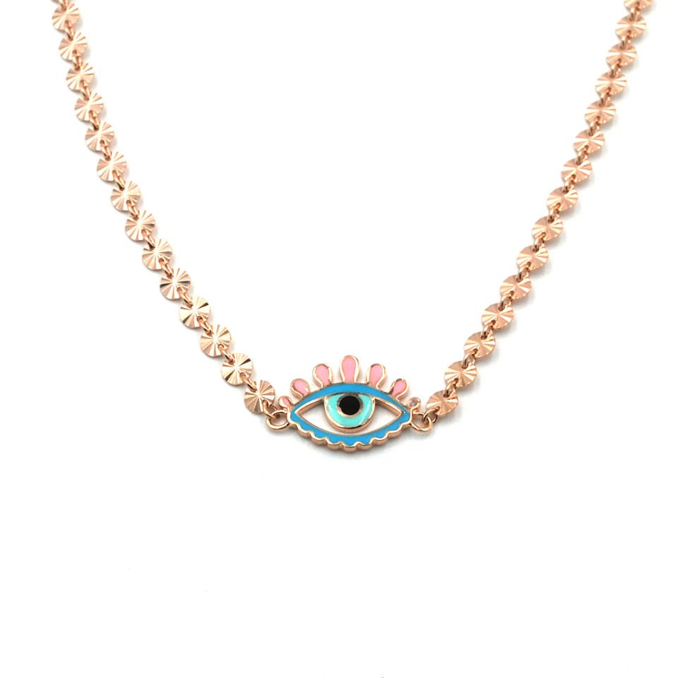 Nazar Göz Pul Zincir Gümüş Choker