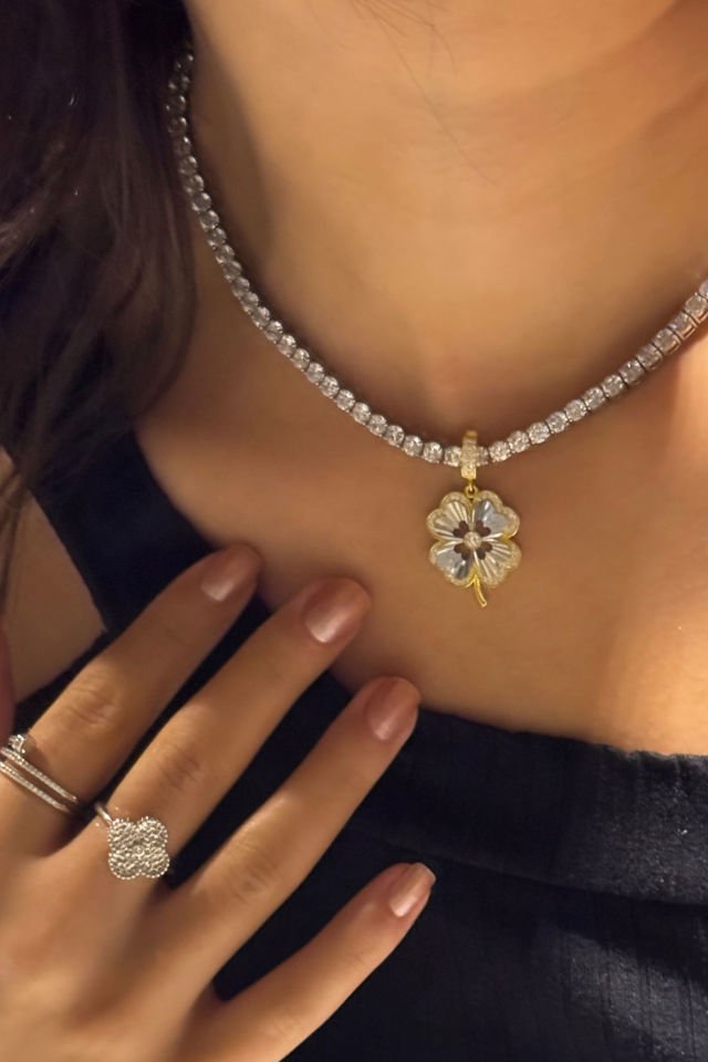 Dört Yapraklı Yonca Gümüş Charm