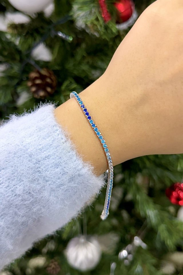 İthal Mavi Suyolu Gümüş Bileklik
