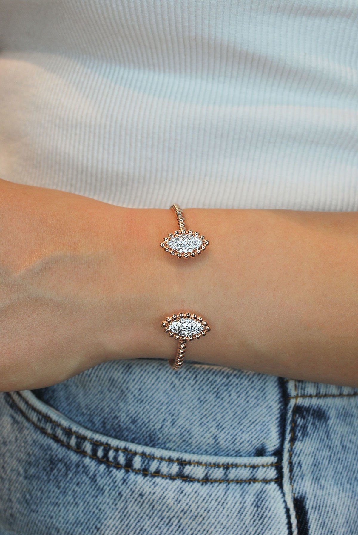 Pırlanta Kesim Gümüş Bileklik