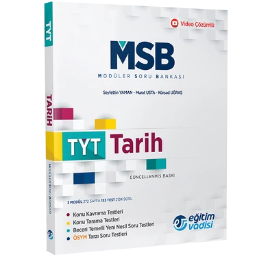 TYT Tarih Modüler Soru Bankası | VİDEO ÇÖZÜMLÜ | Eğitim Vadisi Yayınları