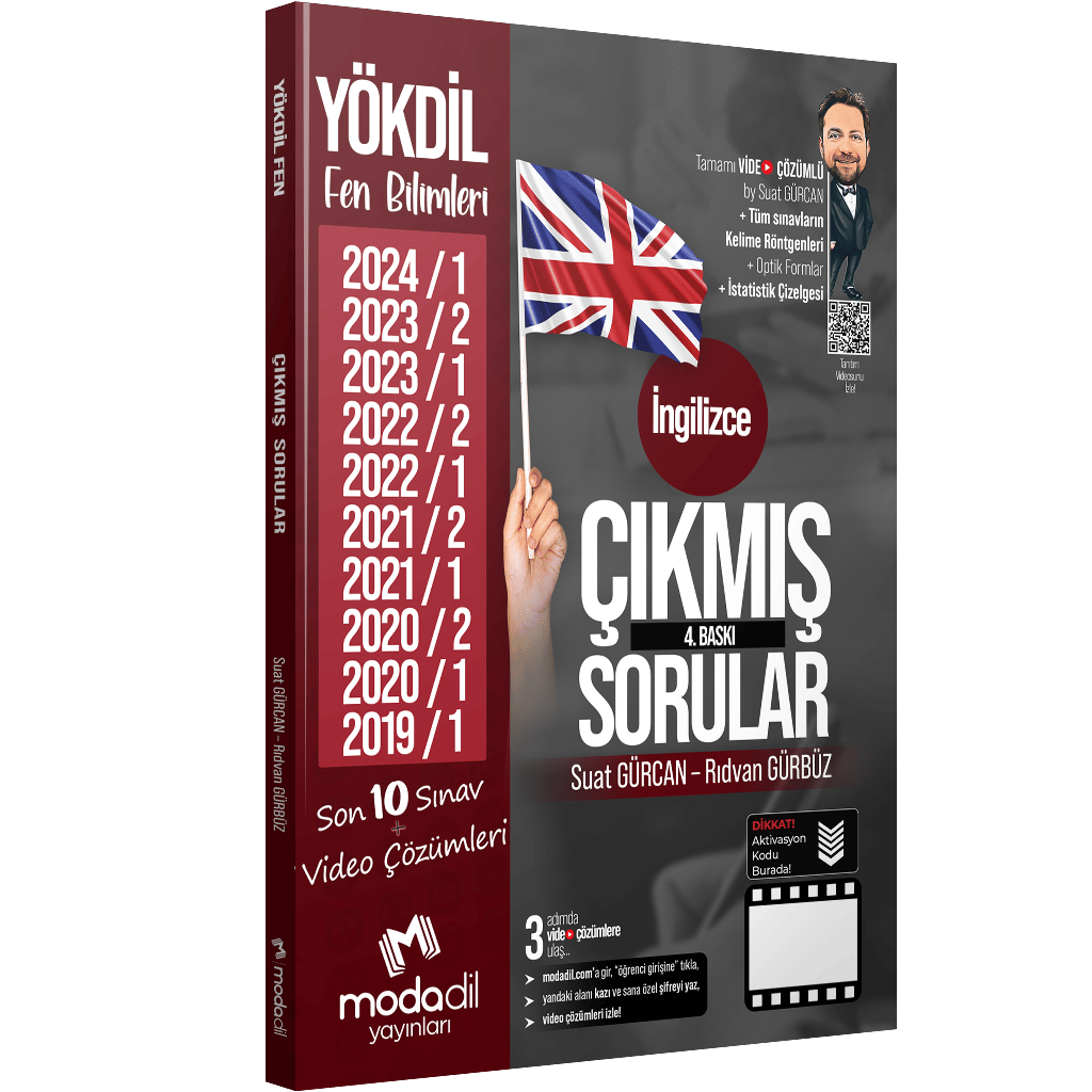 Modadil Yayınları YÖKDİL FEN Çıkmış Sorular Tamamı Video Çözümlü