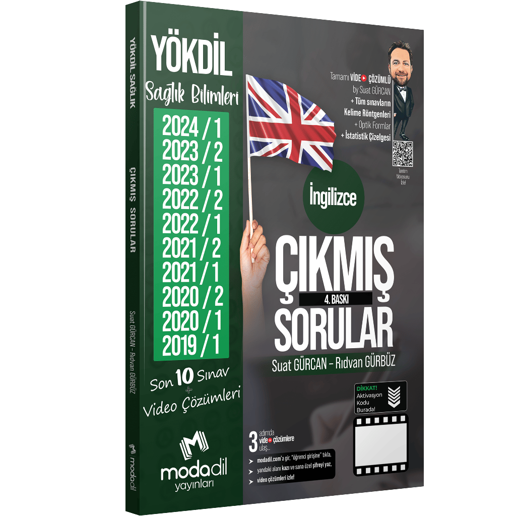 Modadil Yayınları YÖKDİL SAĞLIK Çıkmış Sorular Tamamı Video Çözümlü