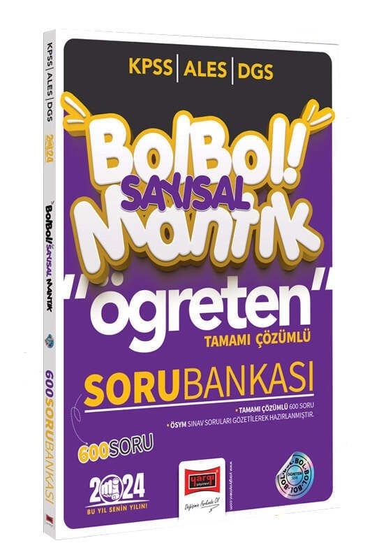 Yargı Yayınları 2024 KPSS ALES DGS Bol Bol Öğreten Sayısal Mantık Tamamı Çözümlü 600 Soru Bankası
