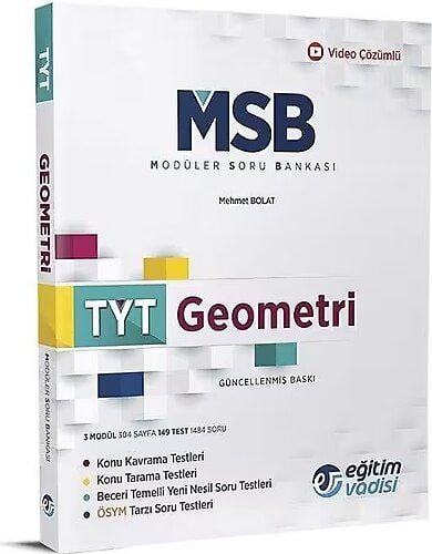 TYT Geometri Modüler Soru Bankası Video Çözümlü Eğitim Vadisi Yayınları