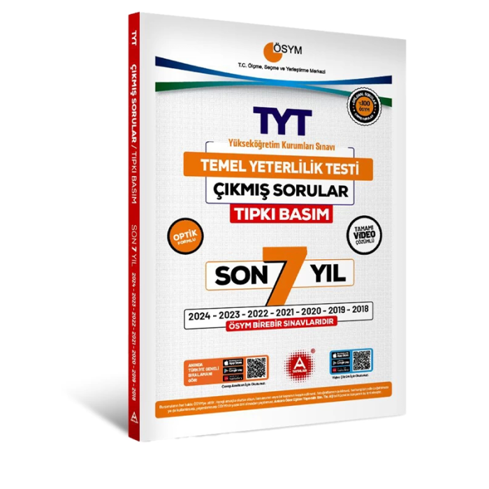 Son 7 yıl TYT Çıkmış Sorular-Tıpkı Basım-Bire Bir ÖSYM-Tamamı Video Çözümlü