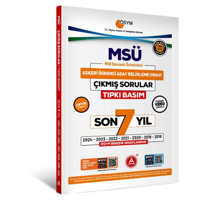 Son 7 yıl MSÜ Çıkmış Sorular-Tıpkı Basım-Bire Bir ÖSYM-Tamamı Video Çözümlü