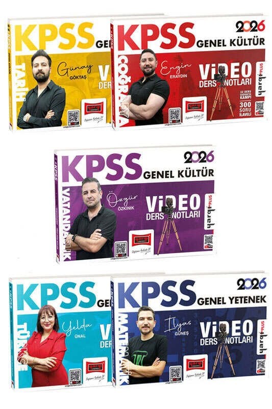 Yargı 2026 KPSS Genel Yetenek Genel Kültür Video Ders Notları 5'li Set