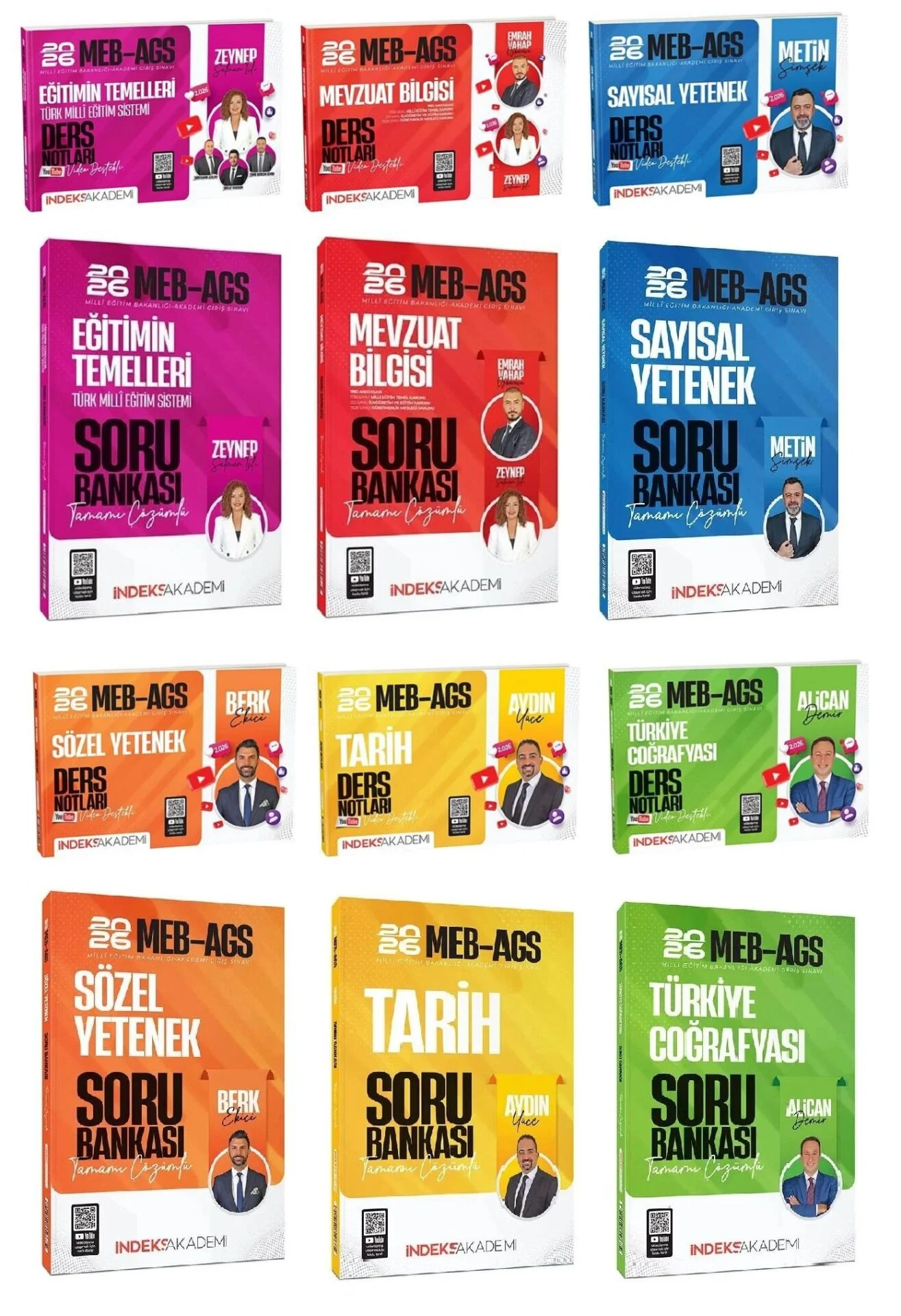 2026 MEB-AGS Tüm Dersler Ders Notları + Soru Bankası 12 li Set