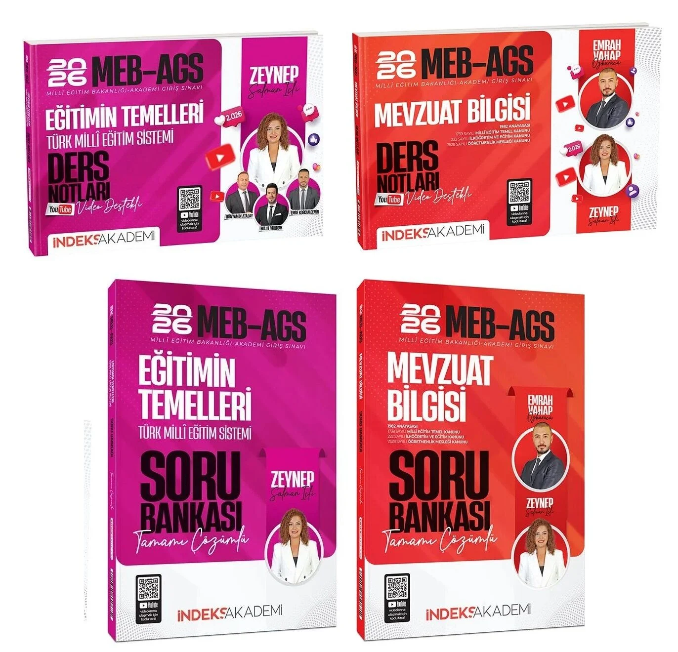 2026 MEB-AGS Akademisi Eğitimin Temelleri + Mevzuat Bilgisi Ders Notları + Soru Bankası 4 lü Set