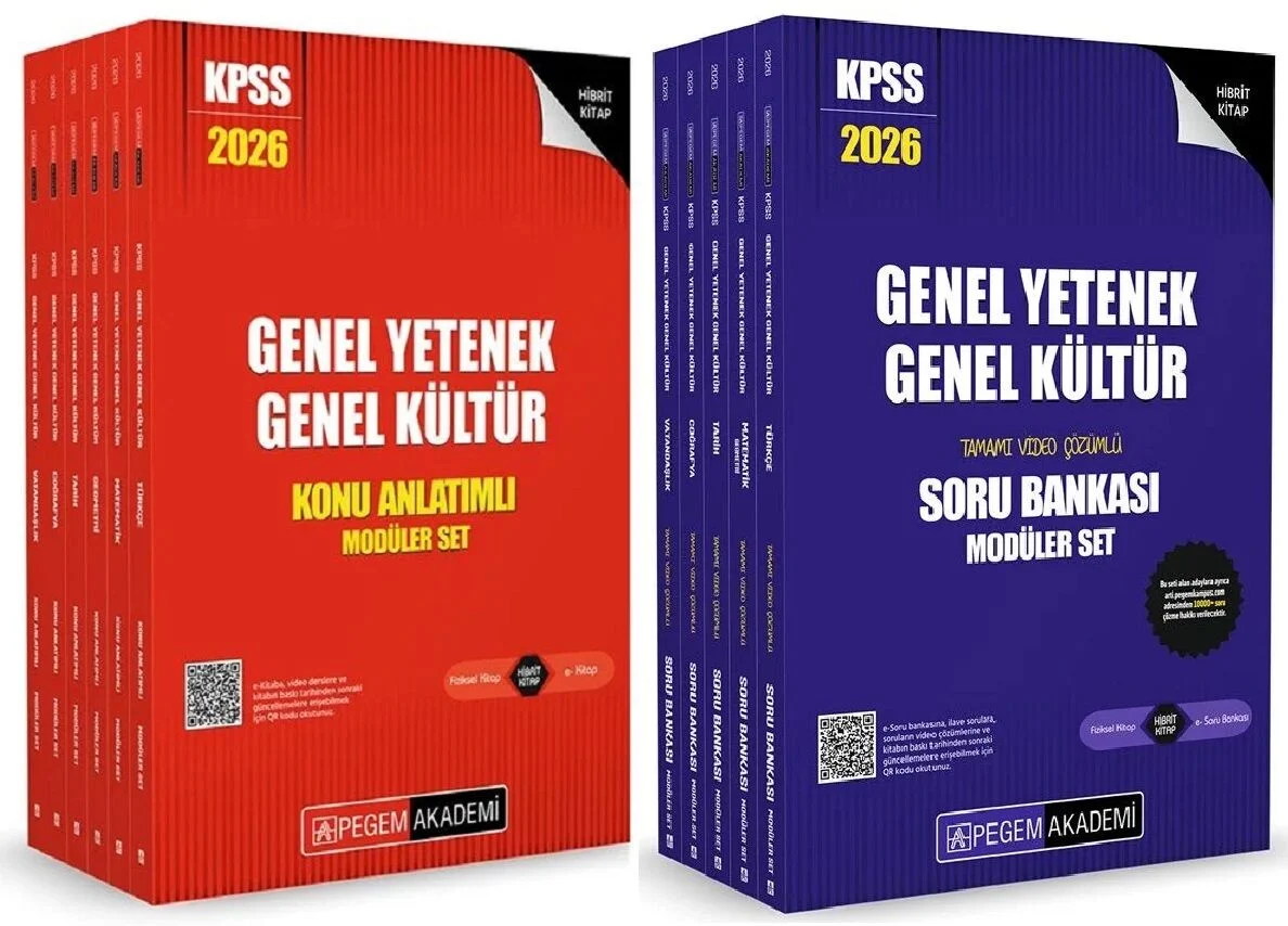2026 KPSS Genel Yetenek Genel Kültür Konu + Soru Bankası Modüler 2 li Set