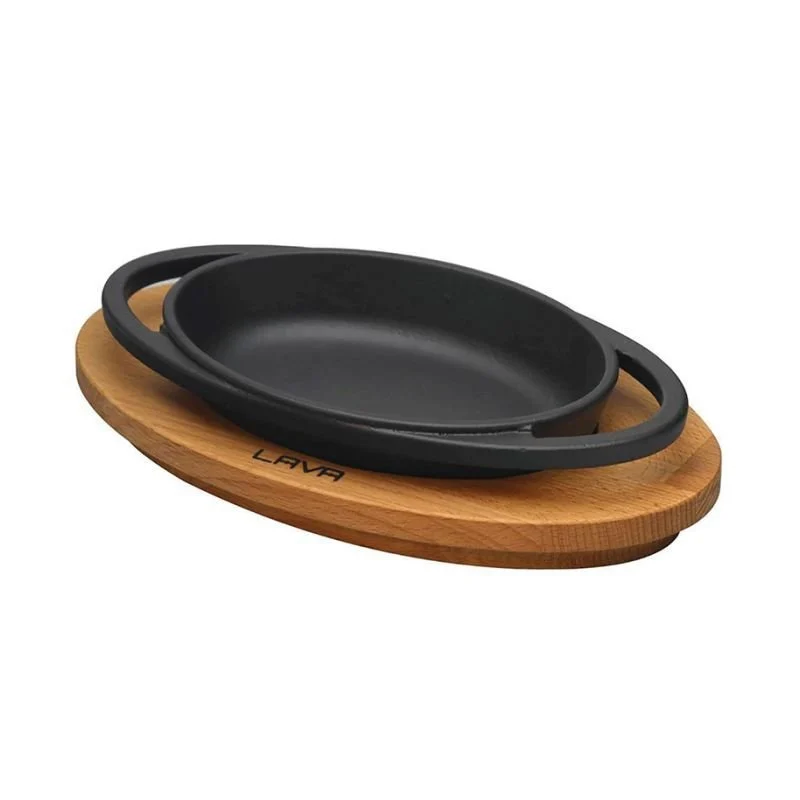 Lava Oval Kulplu Tava Sunum Seti 17x27x5 cm