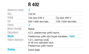 Robot Coupe Sebze Parçalama ve Doğrama Makinesi - R 402