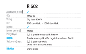 Robot Coupe Sebze Parçalama ve Doğrama Makinesi - R 502