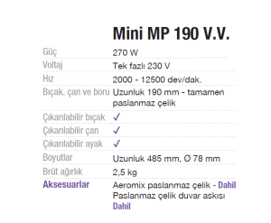 Robot Coupe El Blender Mini MP 190 V.V.