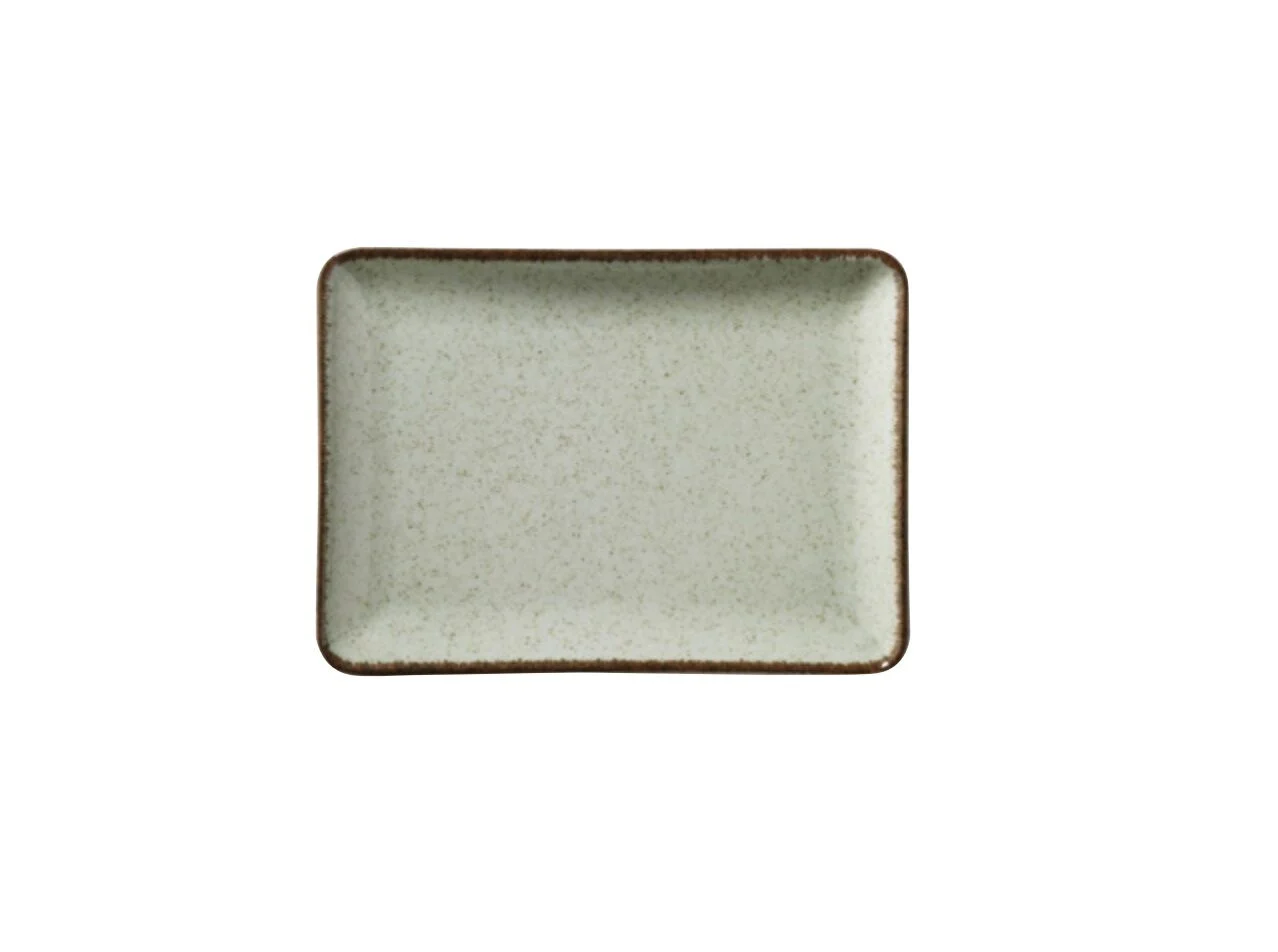 Kütahya Porselen Color X Yeşil Dikdörtgen Düz Tabak 18x13 cm