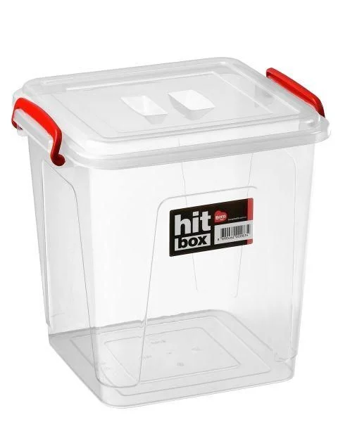 Bora Plastik Hit Box Gıdaya Uygun Kare Kapaklı Saklama Kabı 19,5 lt
