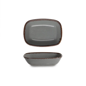 Rinart Porselen Grey Valencia Kare Tabak 14,2x10,3 cm