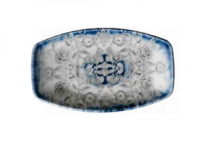 Kütahya Porselen Blue Blanc Kayık Tabak 16 cm