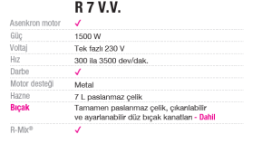 Robot Coupe Parçalayıcı Mikser - R 7  V.V.
