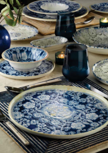 Kütahya Porselen Blue Blanc Düz Tabak 19 cm