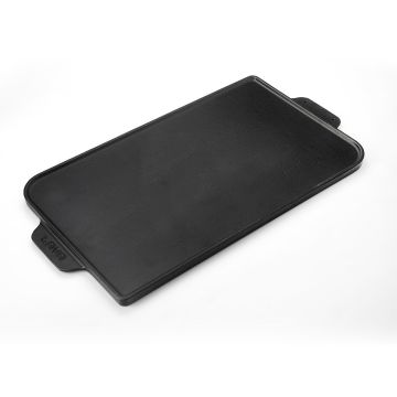 Lava Döküm Dikdörtgen Izgara Çift Yön Hot Plate Döküm Demir Yekpare Çift Kulplu 26x47 cm