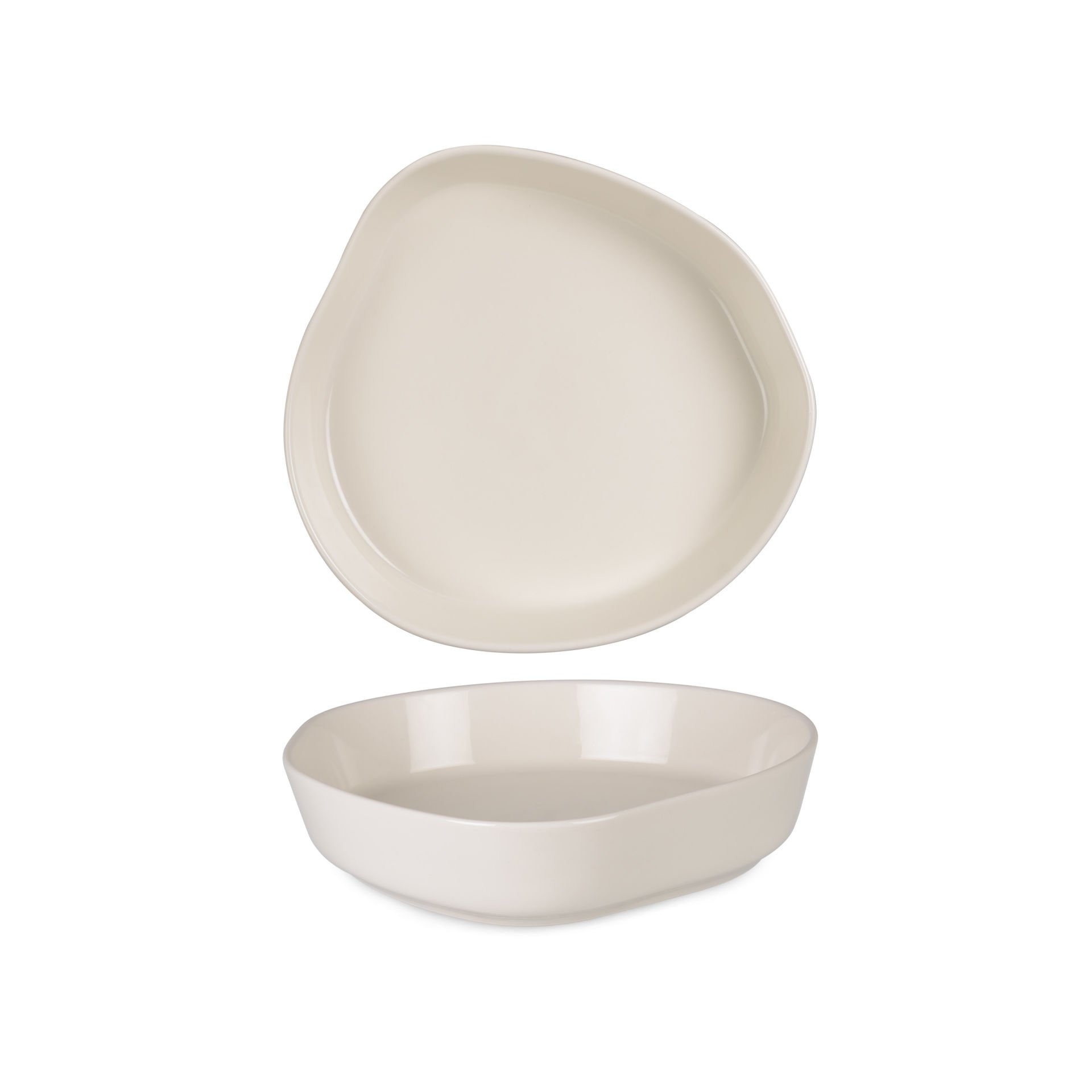 Rinart Porselen Nordic Organik Vogue Krem Çukur Tabak 21 cm