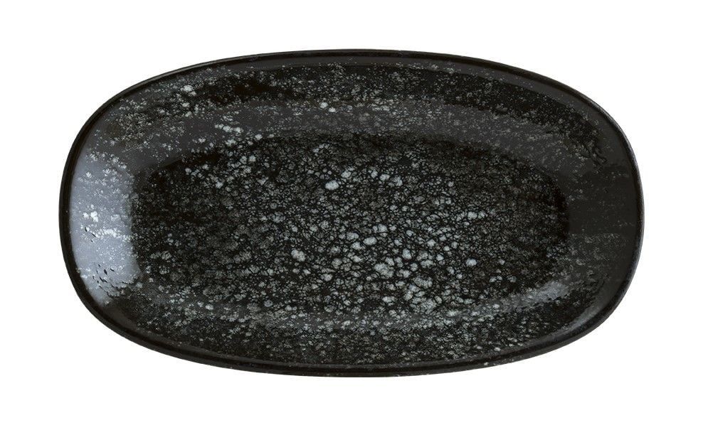 Bonna Cosmos Black Gourmet Oval Kayık Tabak 15x8,5 cm