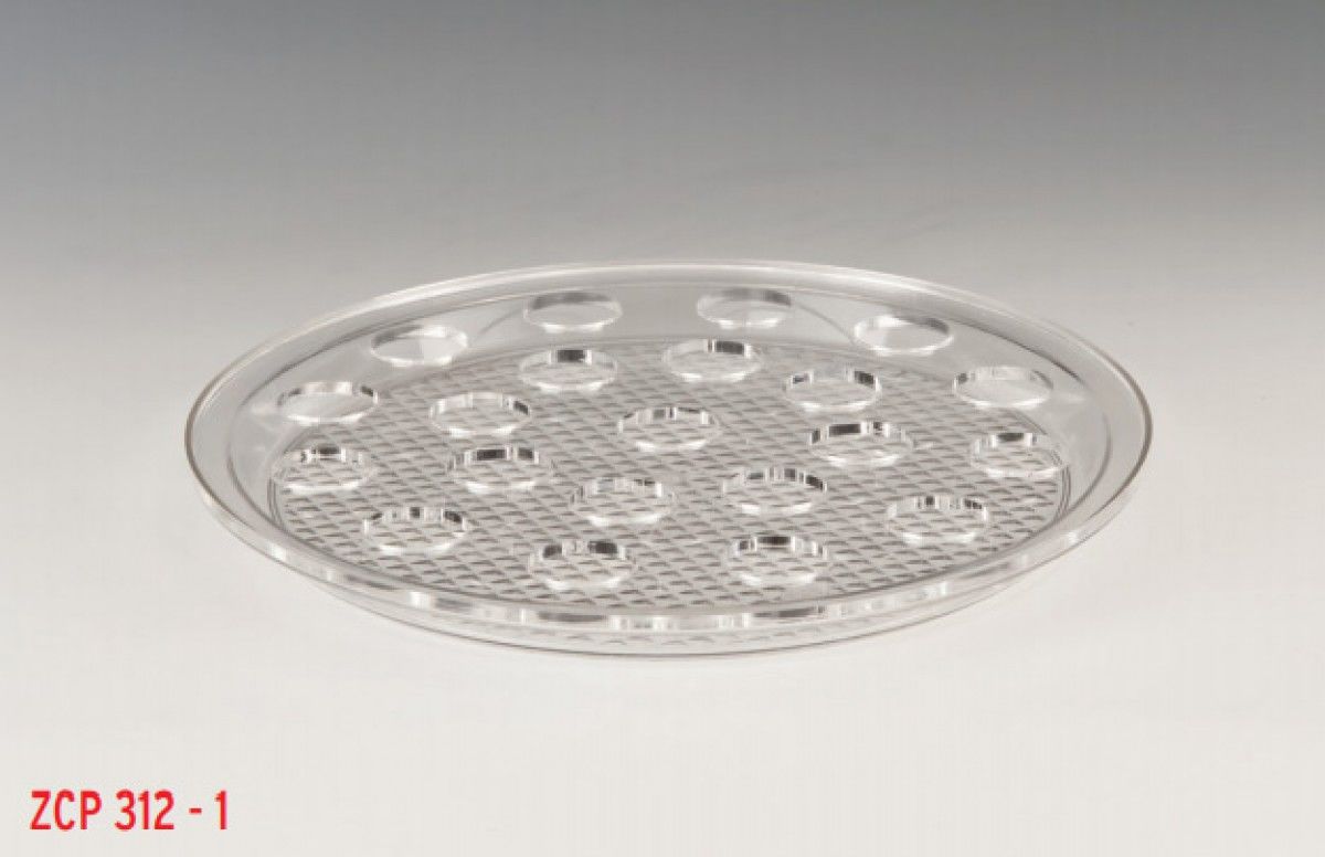Alkan Polycarbonat Tepsili Shot Servisi Şeffaf 21’li - Ø 34 cm