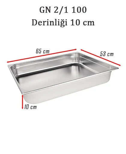 Bilge 2/1 Paslanmaz Standart Gastronom Küvet 28,5 lt