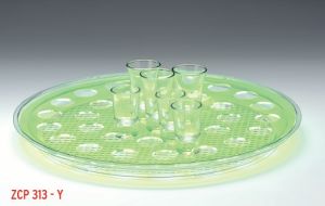 Alkan Polycarbonat Tepsili Shot Servisi Yeşil 35’li - Ø 42 cm