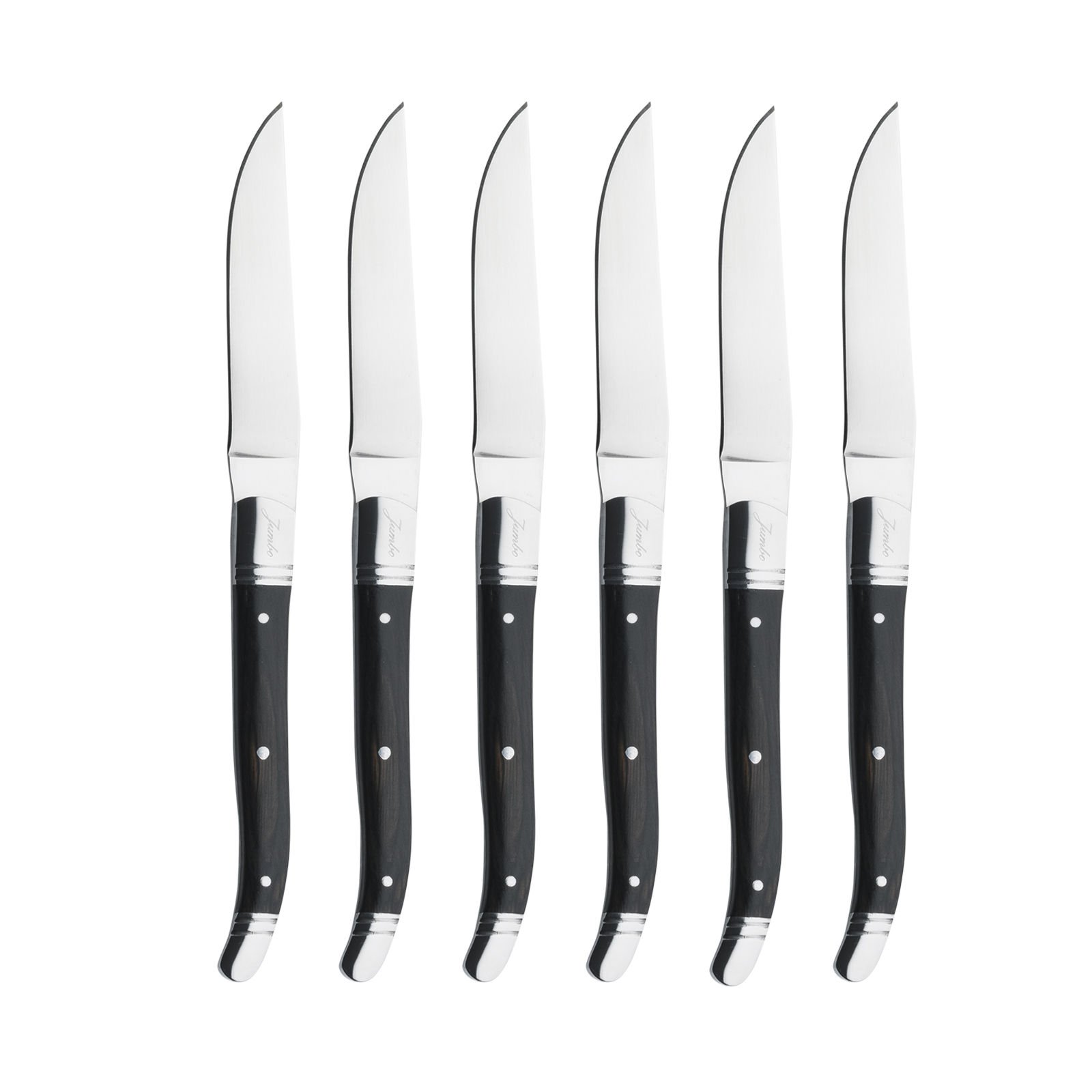 Jumbo Lucca 6 Piece Meat Knife Set Black 25 cm